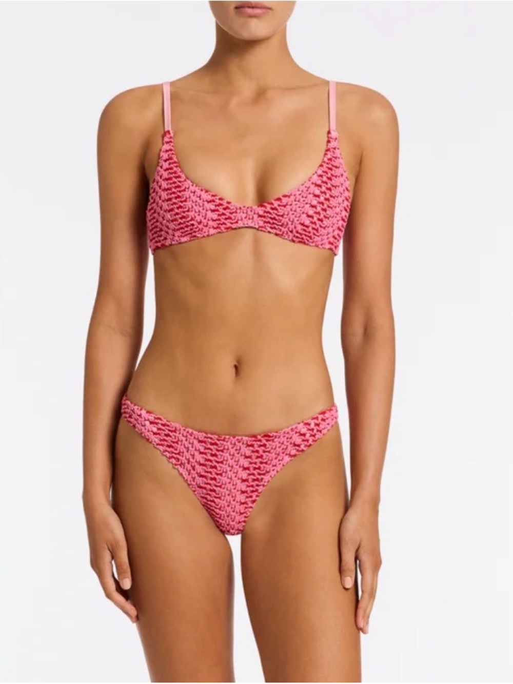 triangl swimwear Pink Crochet Two-Piece Bikini